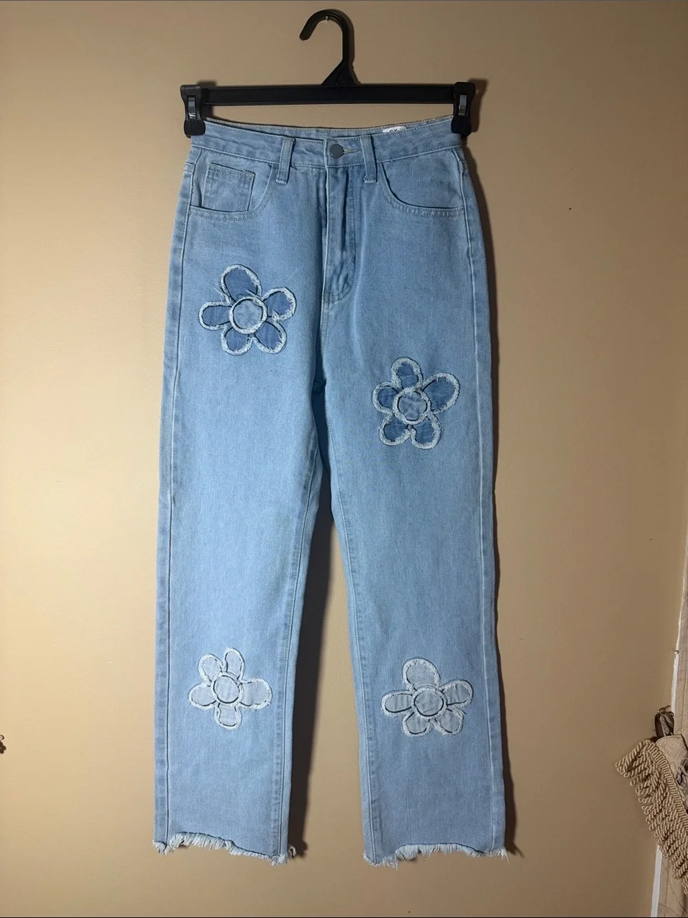 Light Blue Floral Patch High-Rise Women’s Jeans